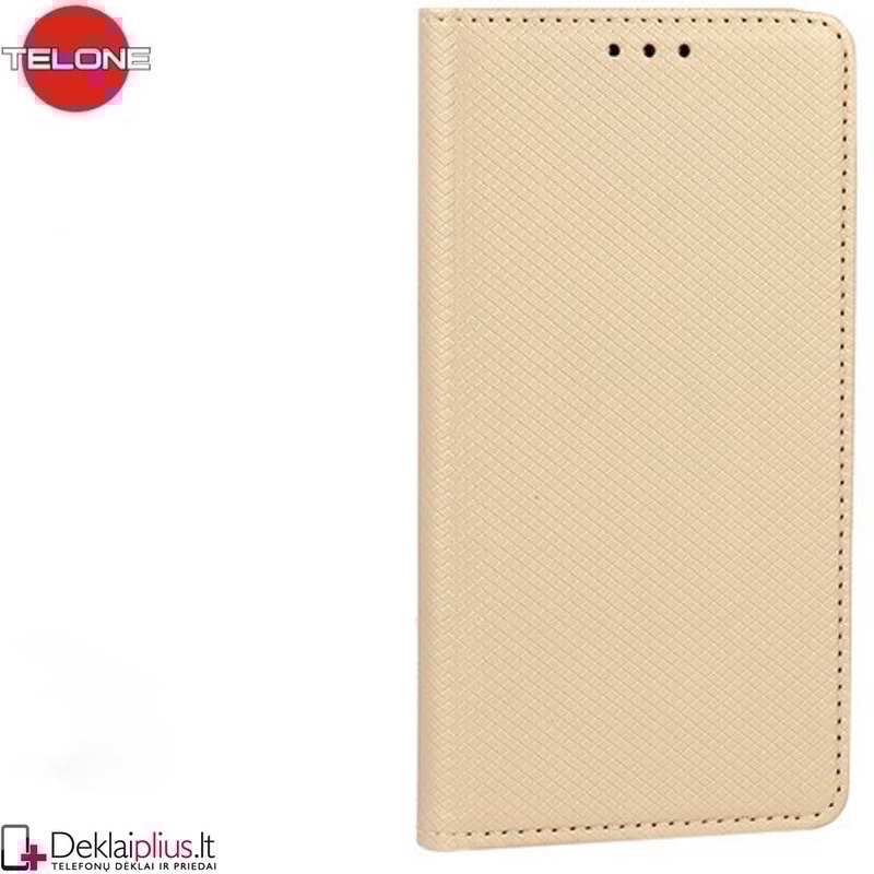 Telone atverčiamas dėklas - auksinės spalvos (Xiaomi Redmi 10A) Telone atverčiamas dėklas - auksinės spalvos (Xiaomi Redmi 10A)